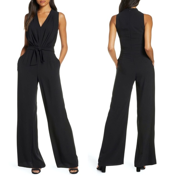 Gal Meets Glam Pants - Gal meets glam Devin Sleeveless Tie Waist Jumpsuit